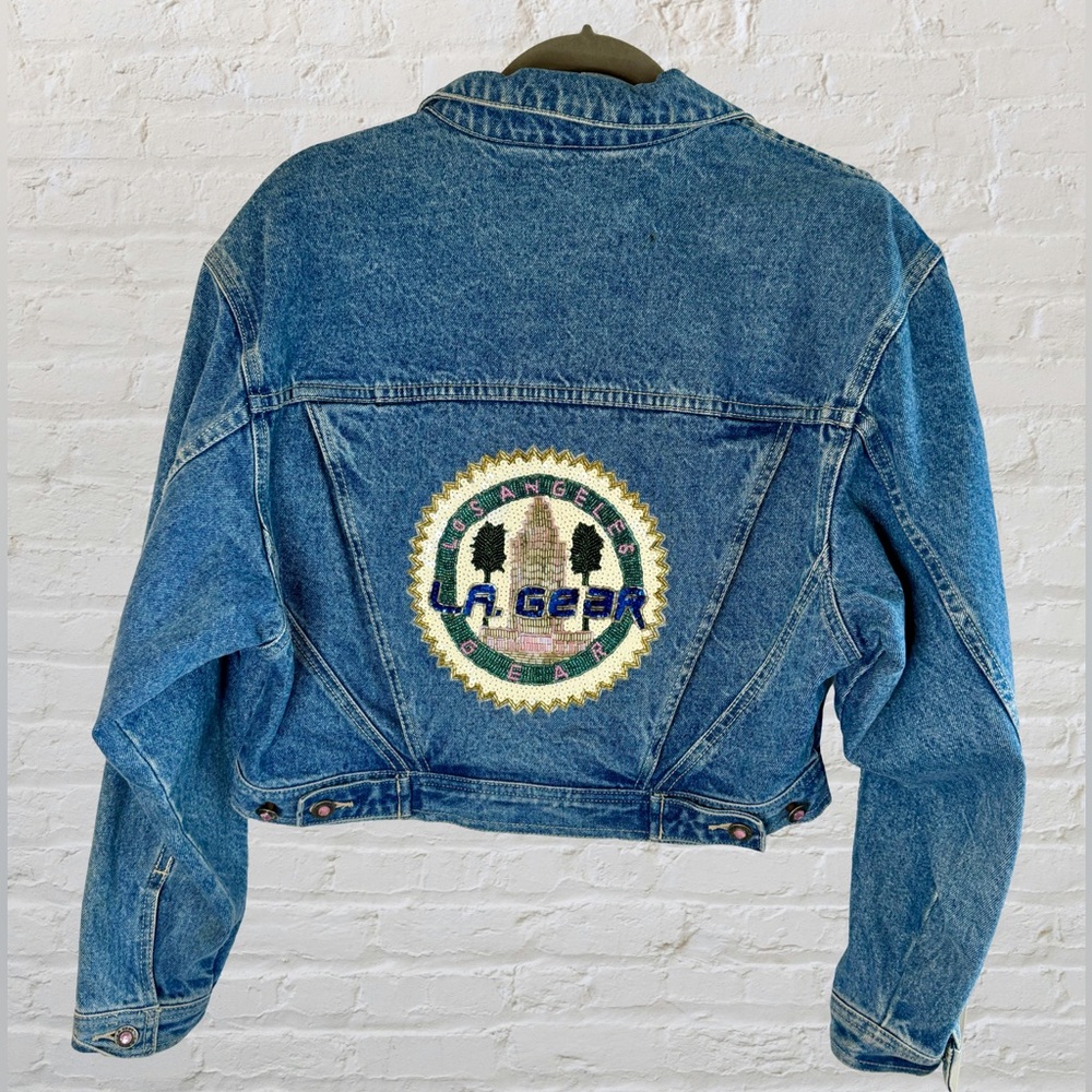 Vintage 80s LA Gear Embellished Jean Jacket EUC